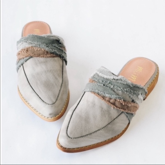 Mi.iM Shoes - Beautiful slides MI.IM "TILLI" FABRIC WRAPPED
VINTAGE LOAFER - SLATE BLUE/GREY